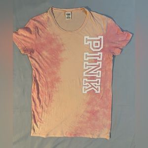 PINK peach and pink tie-dye women’s T-shirt dress | LARGE